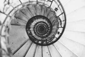 Railing Collection: Directly above shot of spiral staircase in St. Stephens Basilica