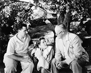 Director George Cukor with Katharine Hepburn and Hugh Walpole
