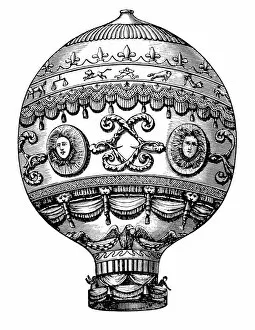 Montgolfier Balloon Gallery: Dirigible airship, Montgolfier`s Flying Balloon