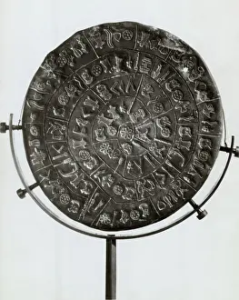 Calendar Prints: Disc Of Phaistos At Heraklion Museum