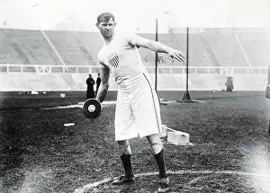 Prints of (Original Caption). Olympic Games, London, England 1908-Discus throw, S. Martin Capturing Glory: A Journey Through Olympic History: Discus Thrower S. Martin
