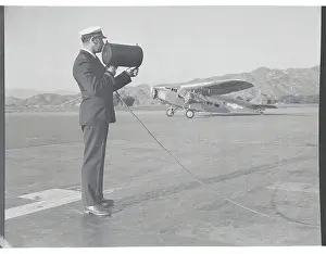 Burbank Prints: Dispatcher Shooting Electric Beam for Airplanes