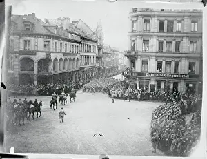 Mainz Prints: Dispatchment of French Soldiers Arriving on Streets