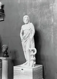 Athens Prints: Display of Aesculapius Statue
