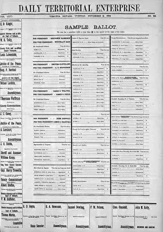 Display of Early American Newspaper with Election Ballot