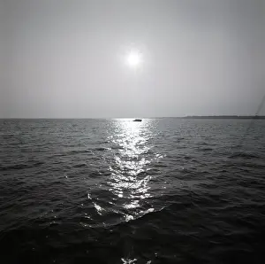 Ocean And Sea Prints: Distant boat on ocean