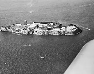 James A Prints: Distant View of Alcatraz Prison