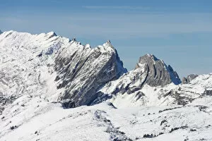 Distinctive mountains in the Appenzell Alps, canton of Appenzell Innerrhoden, Switzerland, Europe