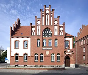Brick Building Prints: District Court, northern German red brick Gothic architecture