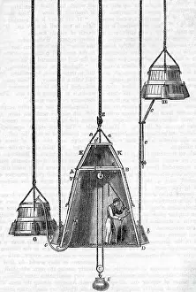 Diving Prints: Diving Bell; Spalding, With Air Barrel