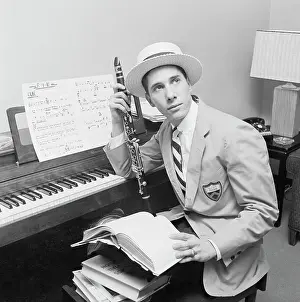 Boater Prints: Dixieland Band Leader Stan Rubin at Piano