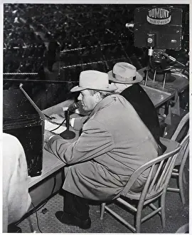 Dizzy Dean As Broadcaster In Press Box