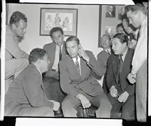 Ford C Prints: Dizzy Dean in Office with Speaking to Ford Frick and Reporters