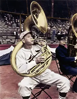 Dizzy Dean Playing the Sousaphone