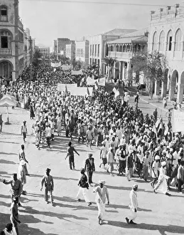 Colonialism Prints: Djibouti People Protest In Street