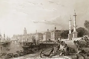 Bordeaux Prints: Dock Workers and Citizens Along the Port at Bordeaux