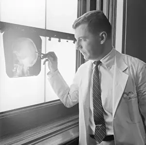 X Ray Prints: Doctor Describing Brain Injury of Boxer Benny Paret