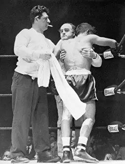Corner Prints: Doctor Holds Jake Lamotta Up in Corner