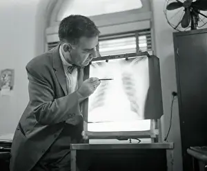 X Ray Prints: Doctor for Injured Reverend Martin Luther King Showing Film