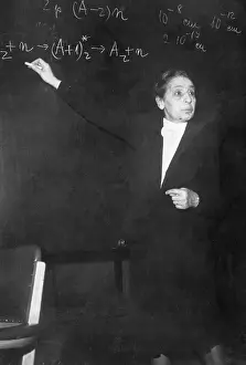 Mathematics Prints: Doctor Lise Meitner Standing at Chalkboard
