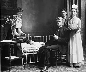 Illness Prints: Doctor and Nurse Attending to Child
