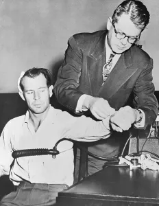 Truth Prints: Doctor Preparing Murder Suspect for Lie Detector Test