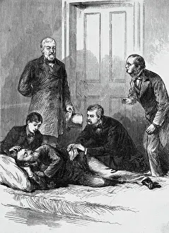 Tragedy Prints: Doctor Tending to James Garfield After Shooting