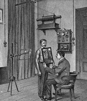 Doctor Using Early X Ray Device