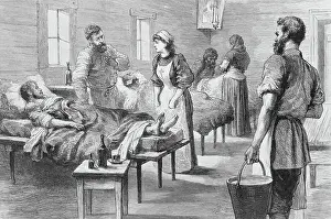 Typhus Prints: Doctors and Nurses Attending to Patients