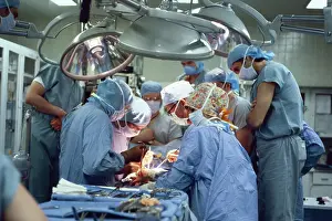 Cardiology Prints: Doctors Perform a Mechanical Heart Transplant