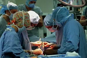 Doctors Performing Heart-Lung Transplant
