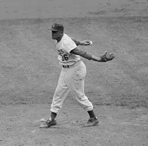 Dodger Don Newcombe on the Pitchers Mound