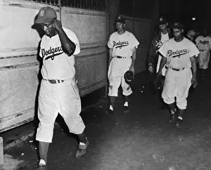 Dodgers Players Walking in Hallway