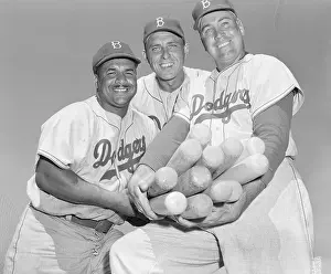 Dodgers Sluggers Holding Bats