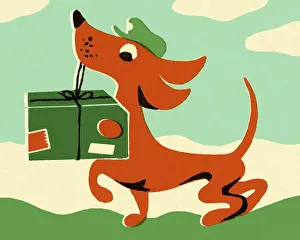 Delivery Prints: Dog Carrying a Package
