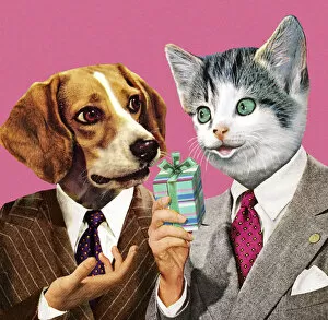 Dog and Cat Businessmen