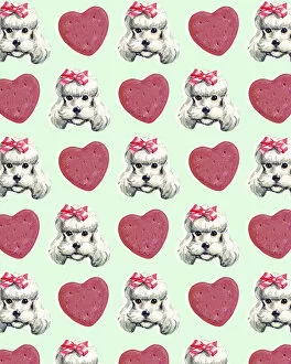 Pattern Artwork Illustrations Gallery: Dog and Heart Pattern