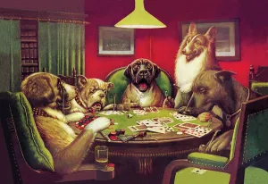 Sporting Prints: Dog Poker - 'Stun, Shock & the Win'