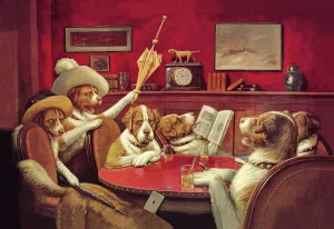 Sporting Prints: Dog Poker - 'This Game Is Over'