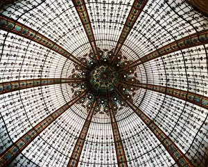 Images Dated 8th October 2013: Domed Central Area Of Galeries Lafayette, Paris, France