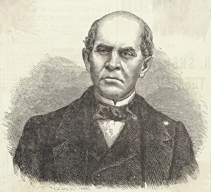 Domingo F. Sarmiento, President of the Argentine Confederation Magazine Illustration