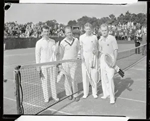 Chestnut Hill Prints: Don Budge and Gene Mako Meeting Opponents at Net