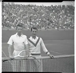 Don Budge and John Van Ryn Posing at Net