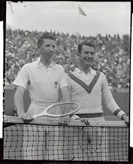 Queens Prints: Don Budge and John Van Ryn Standing at Net