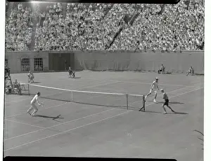Queens Prints: Don Budge Playing Frank Kovacs at Forest Hills