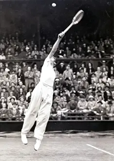 Wimbledon Prints: Don Budge Playing at Wimbledon