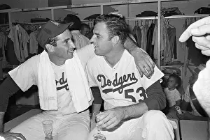 Encouragement Prints: Don Drysdale Hugging Sandy Koufax