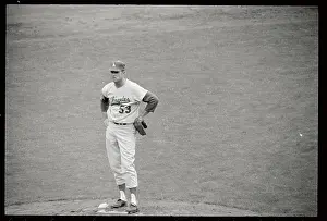 Don Drysdale Staring with Hands on Hips