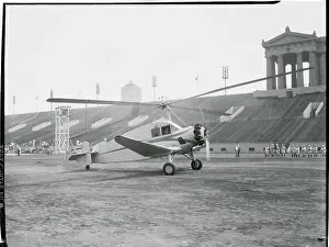 Progress Prints: Don Juan De La Cierva Landing Airplane on Stadium Grounds