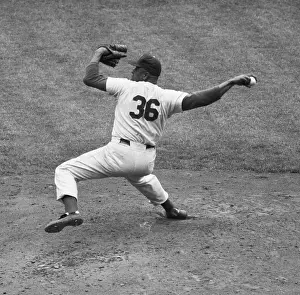 Mound Prints: Don Newcombe Pitching for the Dodgers